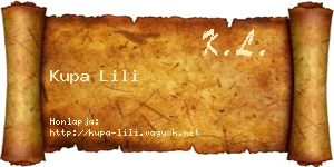 Kupa Lili névjegykártya
