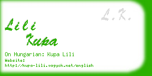 lili kupa business card